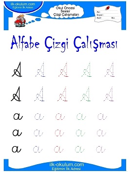 Çocuklar İçin Ses harf Çalışma Sayfaları 